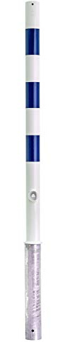 UvV Absperrpfosten 900mm Überflur Stahlrohr ø 60x2,5mm ohne Ösen, herausnehmbar, feuerverzinkt, mit Dreikantverschluss (mit blauer Folie)