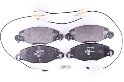 HELLA 8DB 355 019-421 Bremsbeläge - inkl. Warnkontakt - T9104 | Kompatibel mit: CITROËN C5 I, C5 I Break, C5 II, C5 II Break, C5 Kasten/Kombi