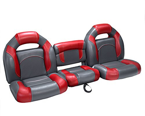 DeckMate® 61 Bass Boat Seats (Charcoal & Red)