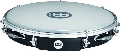Meinl Percussion Traditional ABS Pandeiro - Rahmentrommel mit Schellen - Durchmesser 10 Zoll - Kunststofffell - ABS Kunststoff / Stahl, Schwarz / Verchromt (PA10ABS-BK)