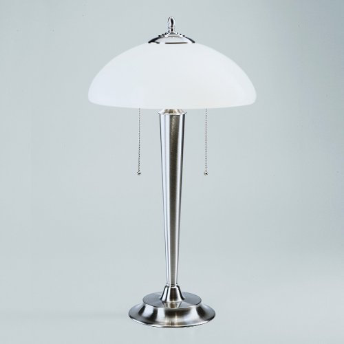 Bankerlampe Schreibtischlampe 2er Berliner Messing Nickel matt V16-98op N