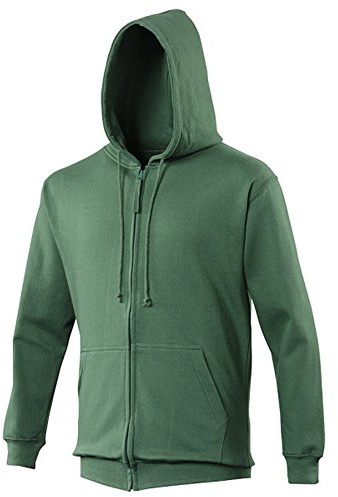 AWDis Just Hoods Men's Zoodie Hoodie, Bottle Green, X-Large