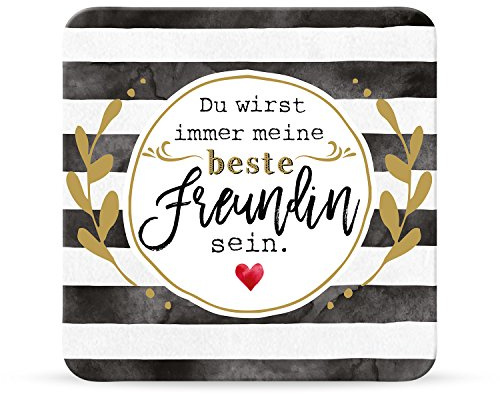 Sheepworld, My Beautytree - 44602 - Untersetzer Nr. B4, Du wirst immer meine beste Freundin sein., Kork, 9,5cm x 9,5cm