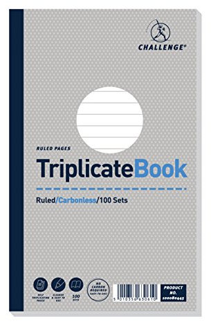 Challenge dreifaches Durchschlagpapier-Heft kohlenstofffrei liniert 210 x 130 mm 5 Stück