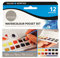 Daler-Rowney Simply Watercolour Paint Half Pan Pocket Set, 12 Assorted Colours, Ideal for Entry-Level Artists & Hobbyists