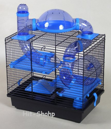 Hamsterkäfig teddy lux blau 41x27x39