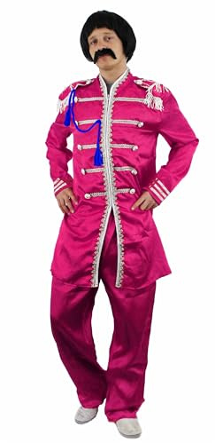 Adults Pop Sergeant Costume - Jacket with Braiding and Matching Trousers - 60s Music Themed Fancy Dress Costume