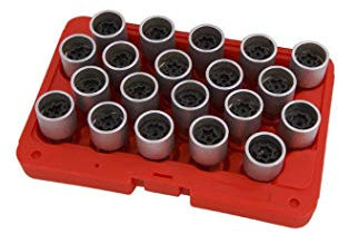 Mekanik Locking Wheel Nut Stud Remover Tool Kit 20pc Unique Master Lock Key Set Compatible with AUDI