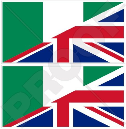 Vinyl-Stoßstangenaufkleber, Motiv: NIGERIA-UK-Flagge, nigerianisch-britische Union Jack, 110 mm, 2 Stück