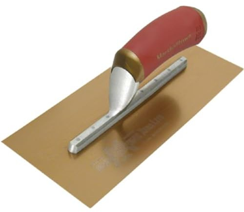 Marshalltown DuraFlex Finishing Trowel, 33 x 12.7 cm, Golden Stainless Steel Blade, DuraSoft Handle, Flexible Flat Blade with PermaShape, 4681DFDL