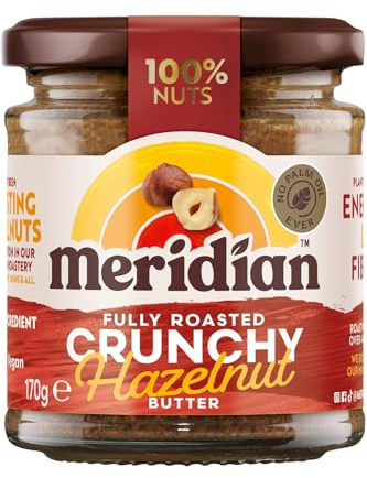 Meridian Natural Crunchy Hazelnut Nut Butter, 170g