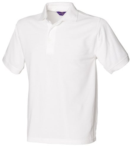 Henbury Mens Short Sleeved 65/35 Pique Polo Shirt (M) (White)