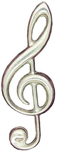 Großer Violinschlüssel Brosche, Violinschlüssel Brosche, Hand Gegossen von William Sturt aus Deutsch Zinn