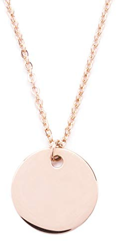 Happiness Boutique Femmes Collier Cercle en Or Rose | Collier Minimaliste avec Pendentif Disque Rond Bijou Délicat