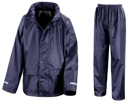 Result Core Childrens/Kids Unisex Junior Rain Suit Jacket And Trousers Set (3-4) (Navy Blue)