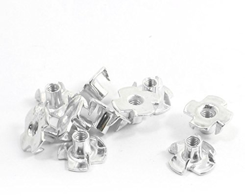 Sourcingmap(R) 10STK Metall Holz Inlay Buchse Mutter M4 x 16 x 8 mm Für Möbel