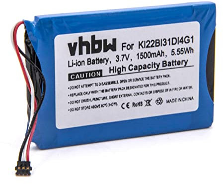 vhbw Akku kompatibel mit Garmin Nüvi 2689LMT, 2689LMT 6-inch GPS Navigation Navi (1500mAh, 3,7V, Li-Ion)