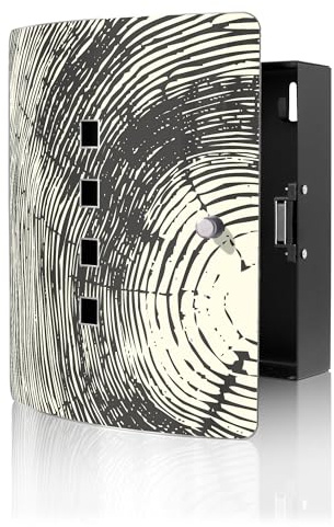 banjado Design Schlüsselkasten aus Edelstahl für 10 Schlüssel - Schlüsselschrank zur Schlüssel Aufbewahrung 24 x 21,5 x 7cm groß mit praktischem Magnetverschluss - Motiv Fingerabdruck