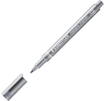 Staedtler Permanent Marker, Round tip, 1-2 mm 1 Marker Silver
