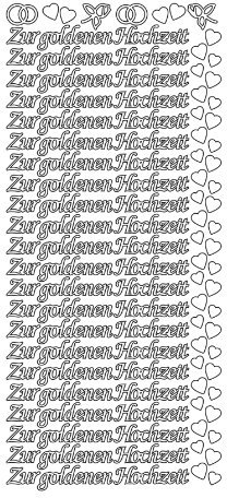 Konturensticker Zur goldenen Hochzeit gold,bogen 10 x 23 cm