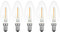 NCC-Licht 5 x LED Filament Kerze 1W fast wie 15W klar E14 100lm Glühlampe Fadenglühbirne warmweiß 2700K