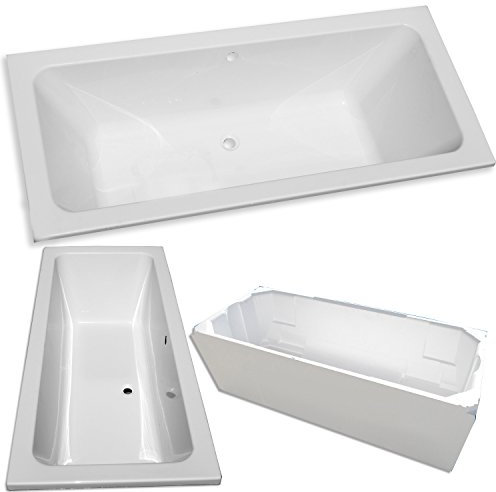Acryl- Rechteck Badewanne Koralle T 200 180 x 80 cm mit Mittelablauf (mit Styroporträger ohne Ablauf)