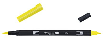 Tombow ABT-055 Fasermaler Dual Brush Pen mit zwei Spitzen, process yellow