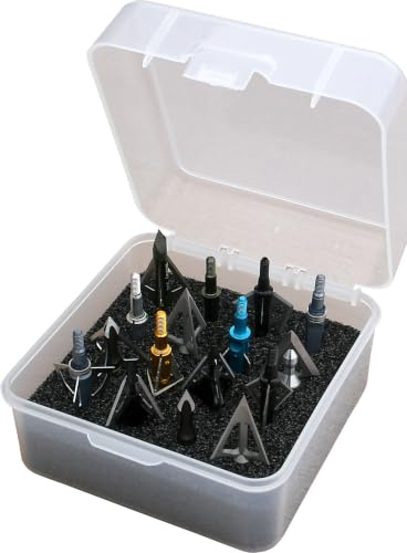 MTM BH16 Broadhead Box Broadhead Box - Holds 16 Fixed or Mech. USA Made, Clear
