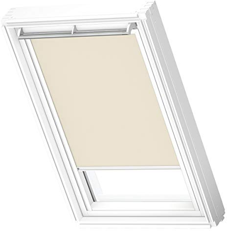 VELUX Dachfenster Sichtschutz-Rollo, weiße Schienen, M08, Hellbeige