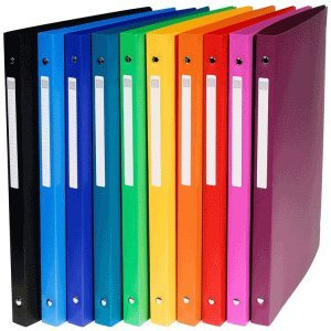 Exacompta 20 x Ringbuch Uni A4 PP 4 Ringe 15mm farbig Sortiert