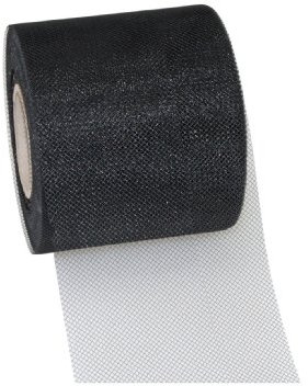 C.E. Pattberg Verona Rouleau de Tulle Noir, 50 m de Rouleau Tulle Blanc, Largeur 72 mm, Ruban décoration Mariage champêtre, Couture et Emballage de Cadeaux