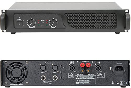 Loops PRO 600W Stereo Power Amplifier - 8 Ohm Studio Amp for Large Loud Speaker Systems