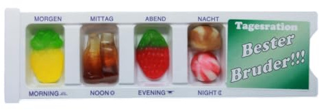 Tablettenbox Bester Bruder gefüllt mit Fruchtgummi Scherzartikel 25g