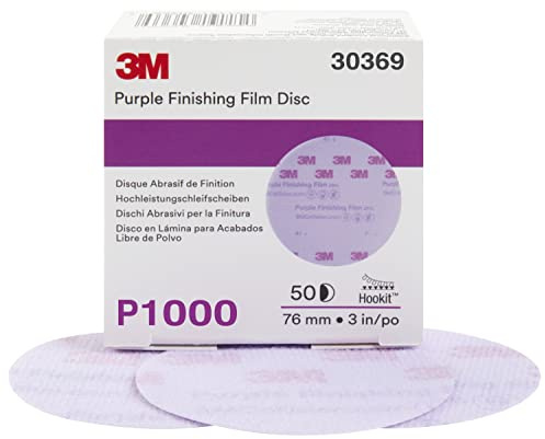 3M Hookit Purple Finishing Film Abrasive Disc, 260L, 30369, 3 in, P1000