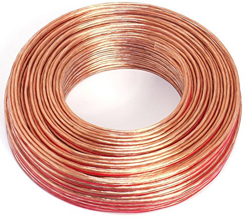 SeKi Cable de altavoz 2 x 0,75 mm², 50 m, transparente, CCA, cable de audio