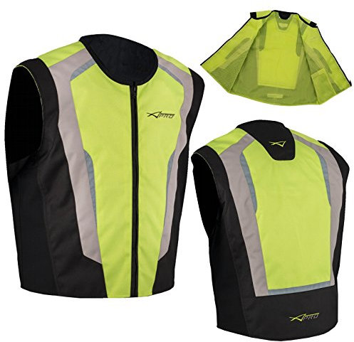 A-Pro Gilet Alta Visibilità Cartarinfrangnete Fluo Sicurezza Moto Auto Bici Fluo XL