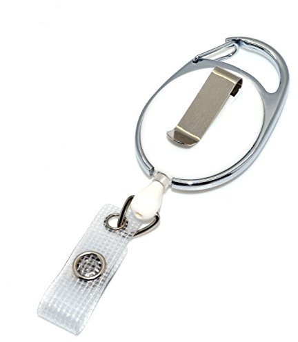 10 x JoJo - Weiß - Lasche Gürtelclip Ausweishalter Kartenhalter Ausweis Karte Ausziehbar Band Schlüsselanhänger Schlüsselband Zugband Uhr ID Uhren Gürtel Halter Klemme Krankenschwester Clip