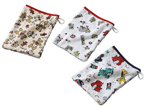 WÖRNER Frottee-Waschhandschuhe Babywaschlappen, weiß