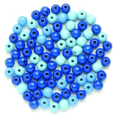 GLOREX Holzperle118St Mix, Holz, Blau, 11 x 8.6 x 0.5 cm