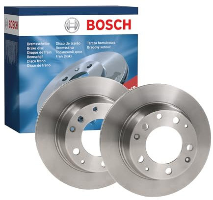 Bosch BD87 Brake Disc Set - 290 mm Vented High-Carbon Discs - Rear Axle - ECE-R90 Certified - Improved Cooling, Reduced Brake Fade, Corrosion Protection - 1 Set of 2 Discs