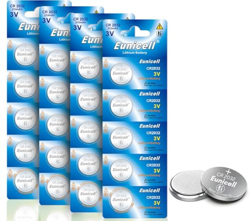 20 x Eunicell CR2032 DL2032 5004LC 3V Lithium Coin Cell Button Batteries For Apple Airtags, Key Fobs, Home Devices, Fitness and Medical Accessories