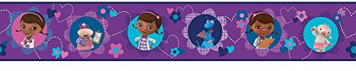 York Wallcoverings DS7676BD Walt Disney Kids II Doc McStuffins and Friends Border, Purple/Blues/Pink/White/Brown