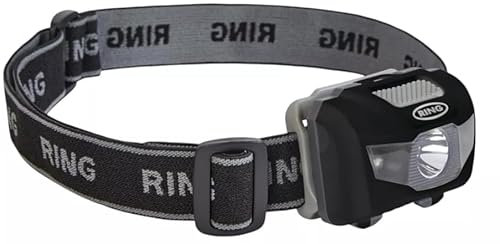 RING LED Head Torch With 50 Lumen Light Output: Adjustable Straps & Torch For Focus & Comfort, Batteries Included