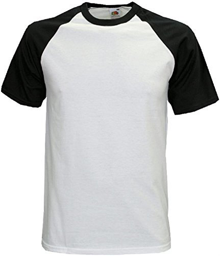 Baseball T-Shirt für Männer - zweifarbig - Farbe weiß/schwarz Größe 2XL