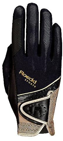 Roeckl Riding Gloves Madrid, Black-Gold, 6
