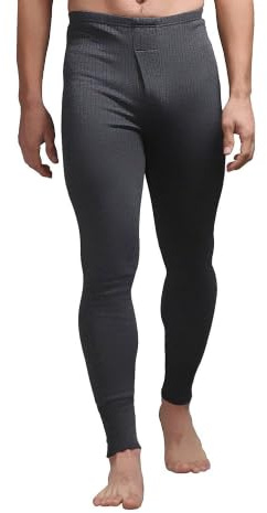 HEAT HOLDERS Men's 1 Pack Thermal Long Johns Base Layer | 0.45 TOG warmth, soft brushed inner, ribbed body-shaping fit, cotton blend, elasticated waist, traps warm air for comfort
