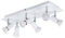 MiniSun | Modern Rectangular White and Chrome 6 Way Adjustable GU10 Ceiling Spotlight | Ceiling Spots, Home Décor & Improvement Essential | Includes 5W LED Bulbs [3000K Warm White]