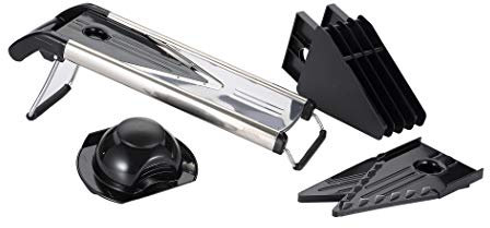 MasterPRO Cortador Vegetales, Acero Inoxidable, Negro, 12x15x43.5 cm