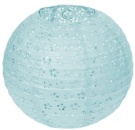 Dazone 10 Stück Papier Laterne Lampion rund Papierlampen Lampenschirm für Hochzeit Kirche Garten Party Dekoration Ballform (10 (25cm), Blau)