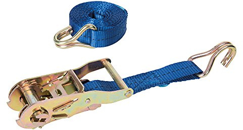 Silverline Ratchet Tie Down Strap J-Hook 3m x 25mm - Rated 350kg Capacity 700kg (493651)